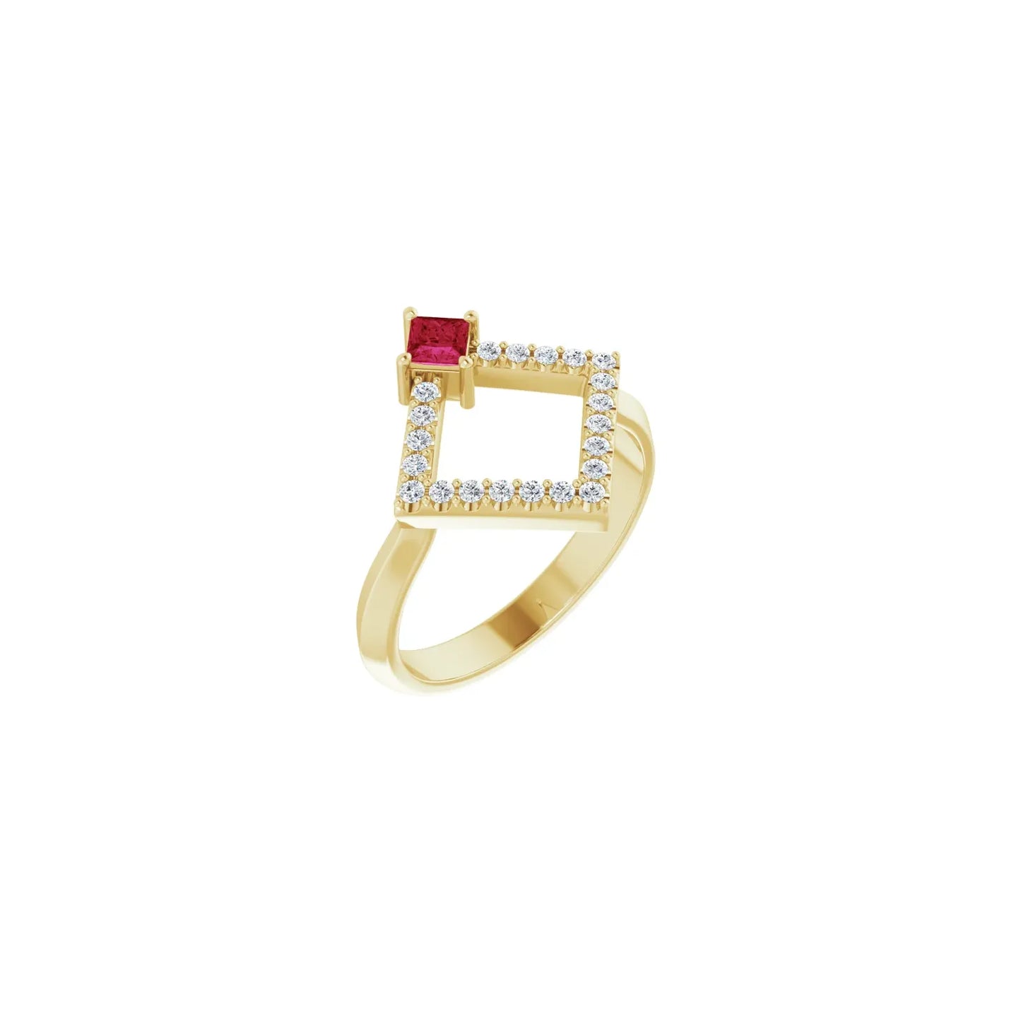 14K Natural & 1/5 CTW Natural Diamond Geometric Ring