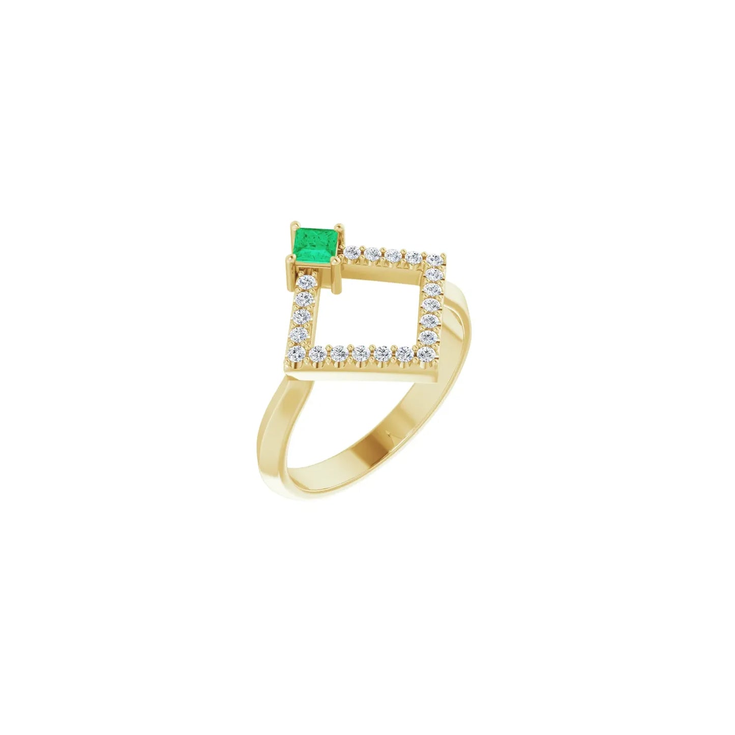 14K Natural & 1/5 CTW Natural Diamond Geometric Ring