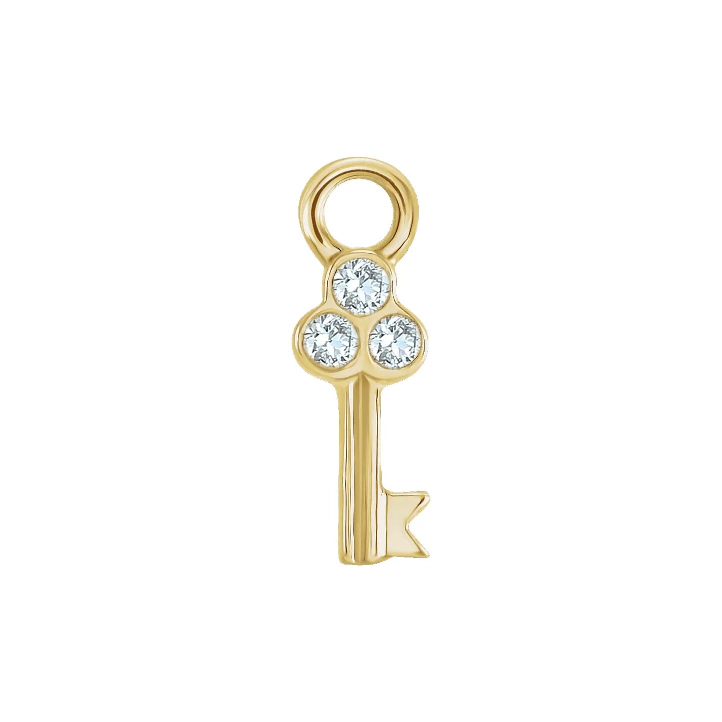 14K .015 CTW natural Diamond Key Dangle