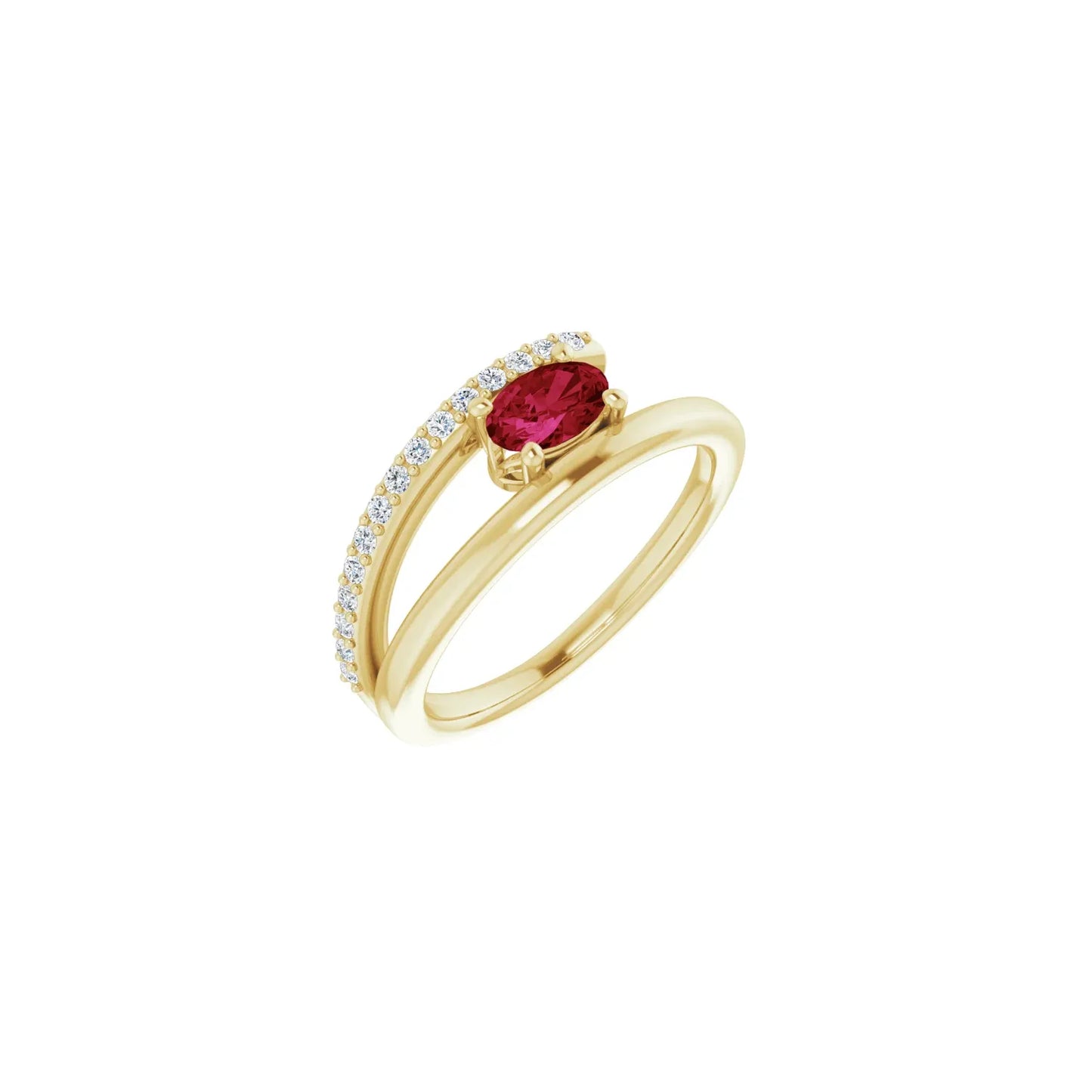 14K Natural Emerald & 1/8 CTW Natural Diamond Ring