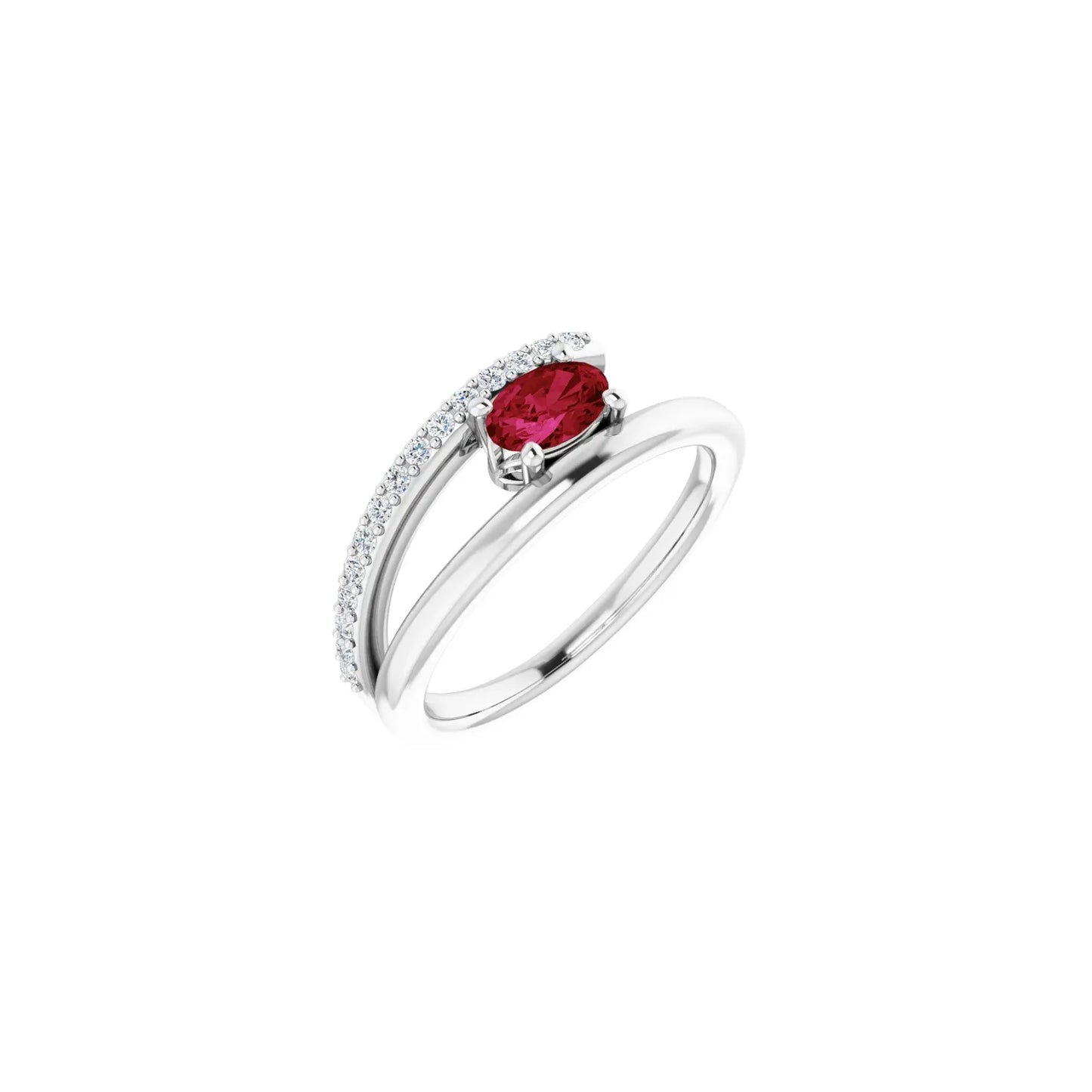 14K Natural Emerald & 1/8 CTW Natural Diamond Ring