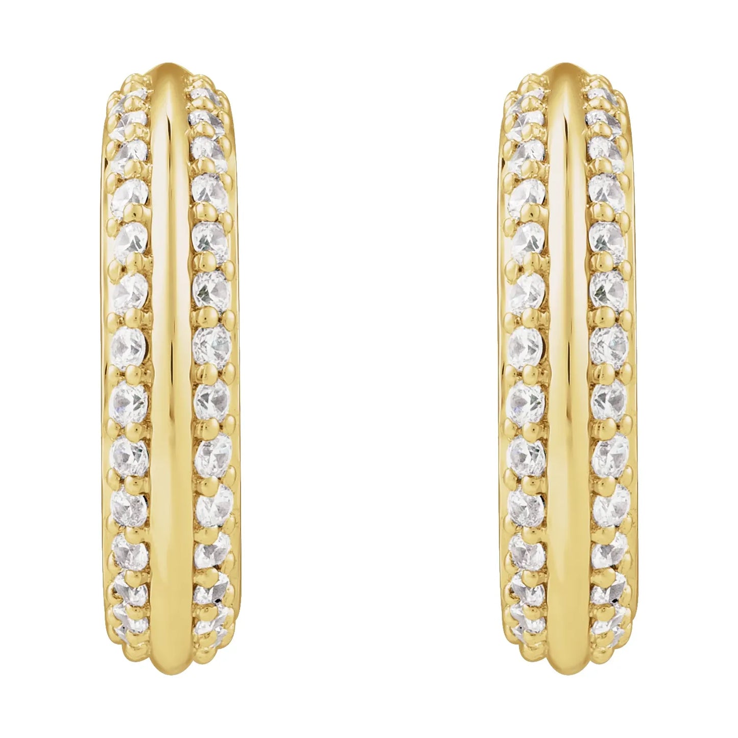 14K 5/8 CTW Natural Diamond Hoop Earrings