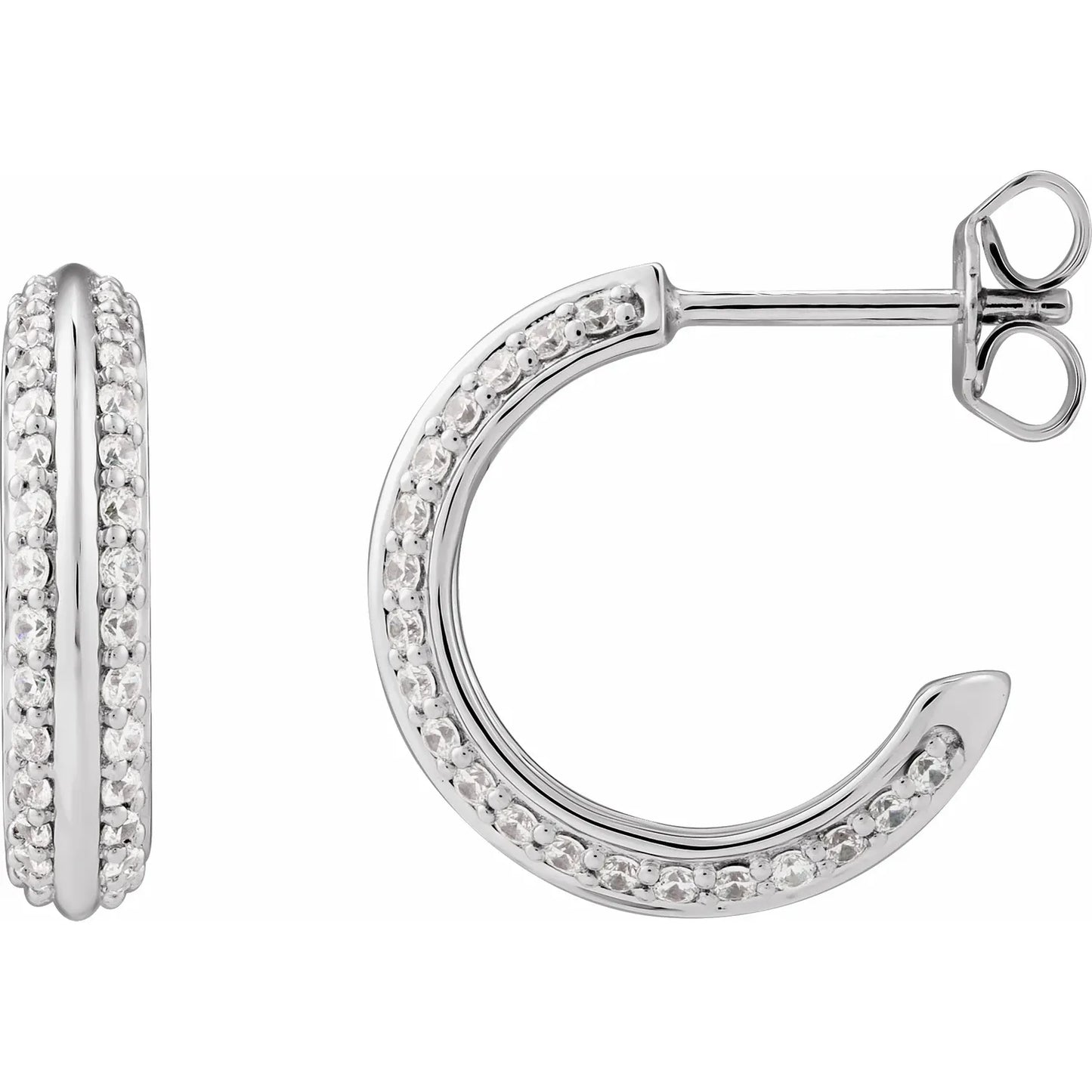 14K 5/8 CTW Natural Diamond Hoop Earrings