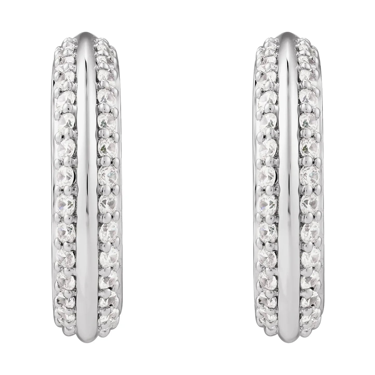 14K 5/8 CTW Natural Diamond Hoop Earrings