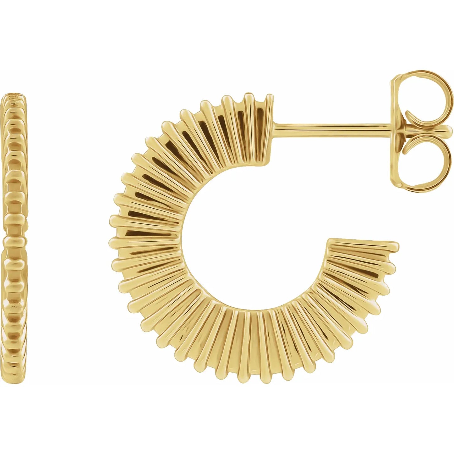 14K Starburst 16 mm Hoop Earrings