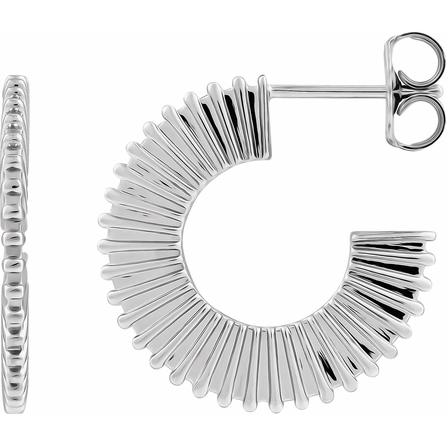 14K Starburst 16 mm Hoop Earrings