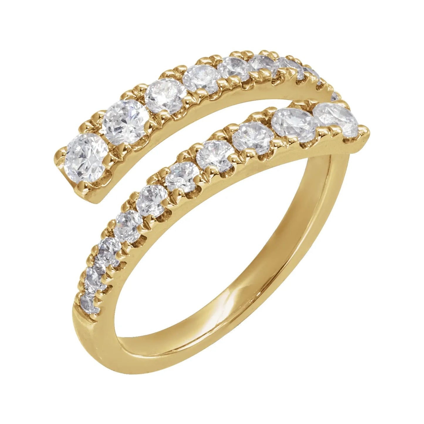 14K 9/10 CTW Lab-Grown Diamond Bypass Ring