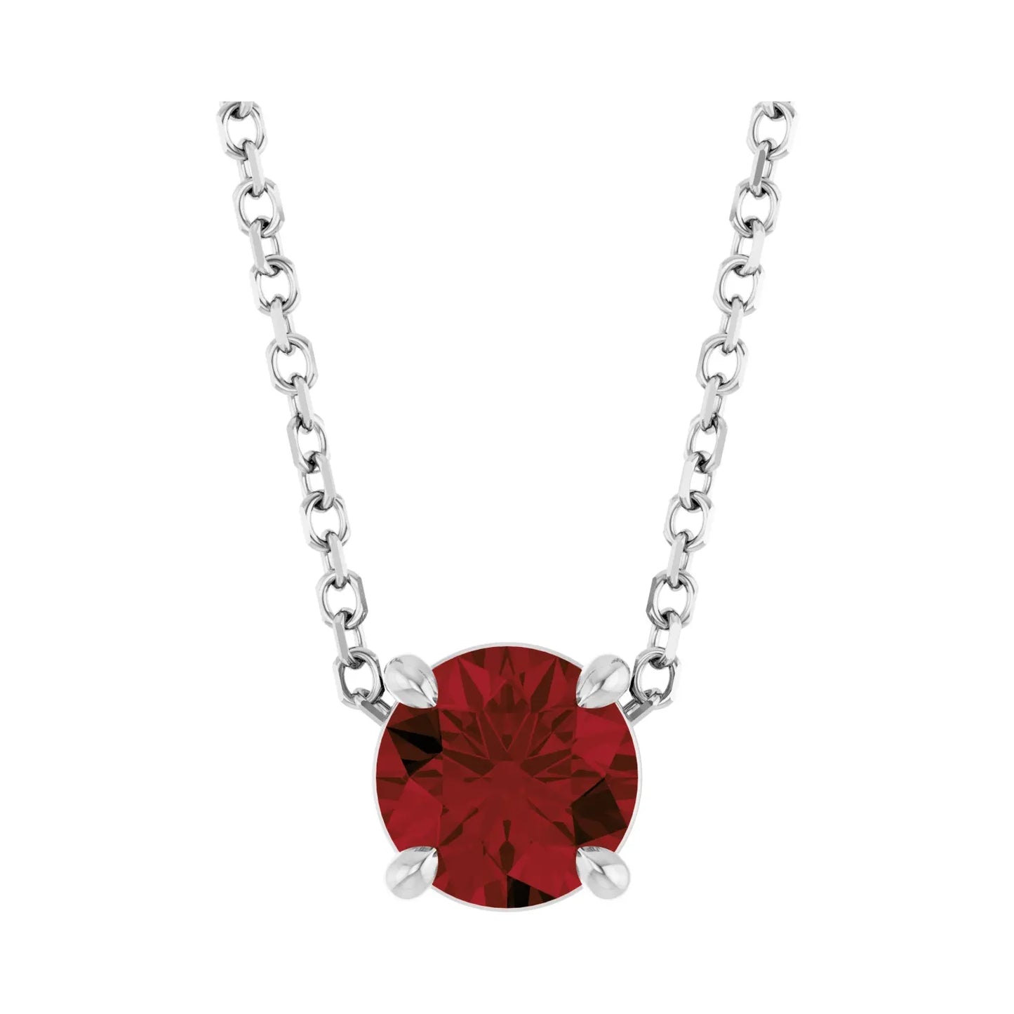 14K 5.5 mm Natural Mozambique Garnet 16-18" Necklace