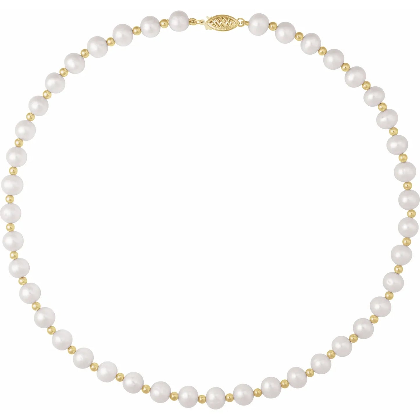 14K Cultured White Freshwater Pearl 18" Necklace