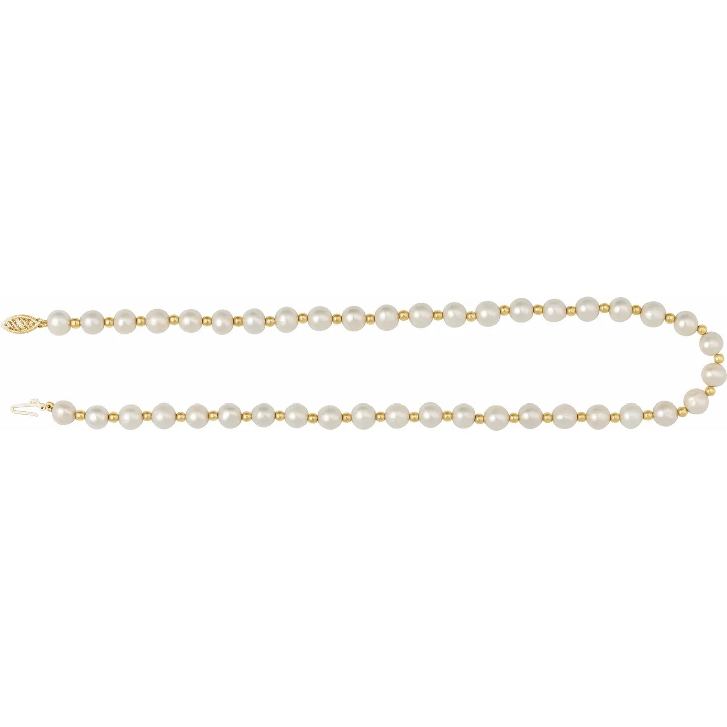 14K Cultured White Freshwater Pearl 18" Necklace