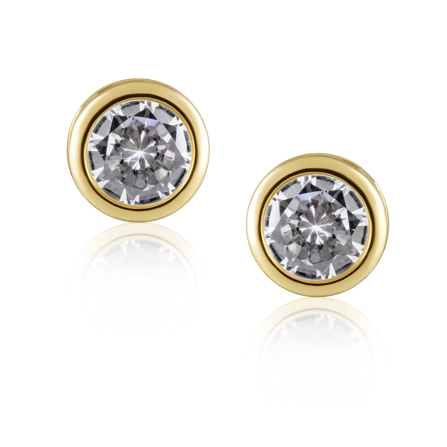 Alaina Bezel Studs: Gold