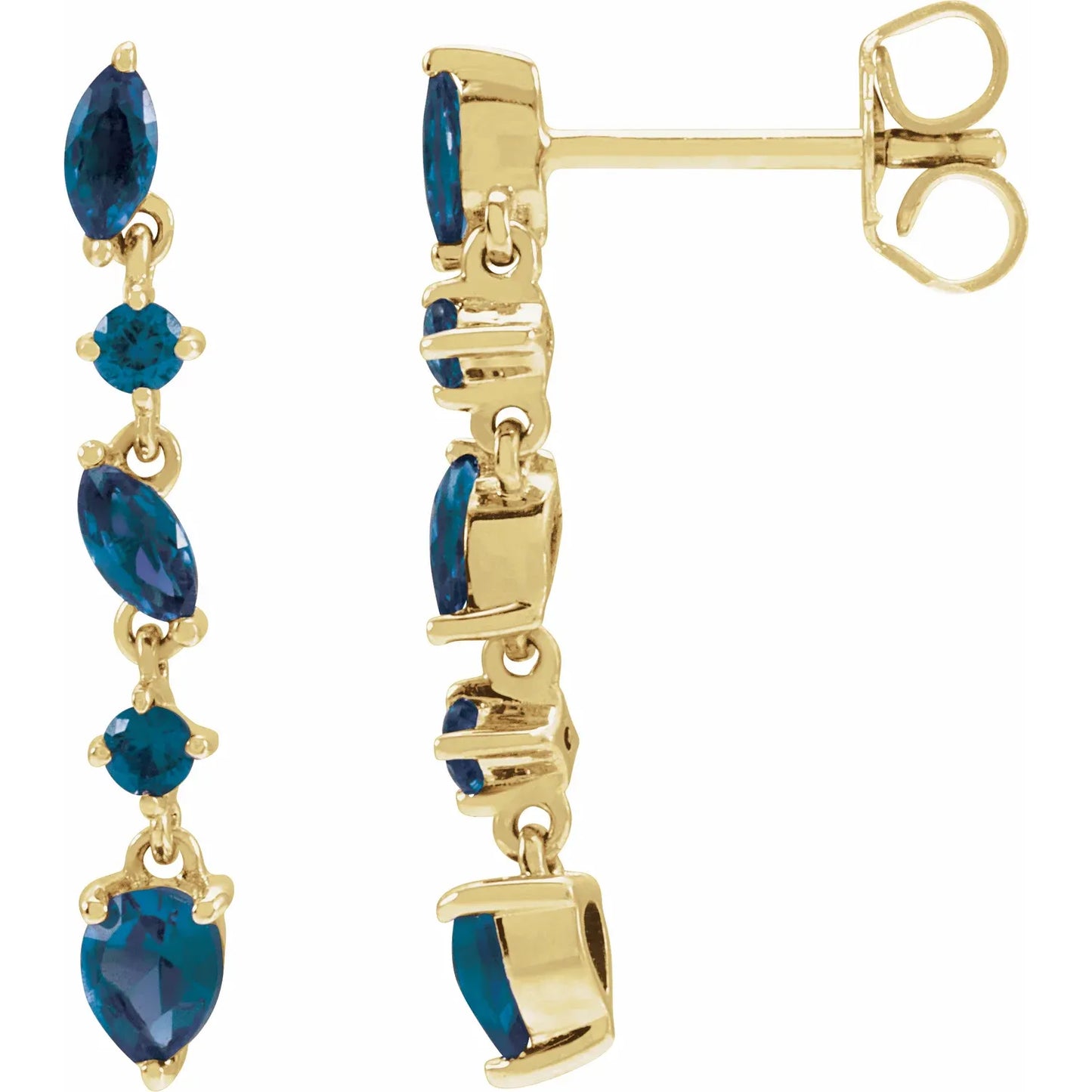 14K Lab-Grown Blue Sapphire Earrings