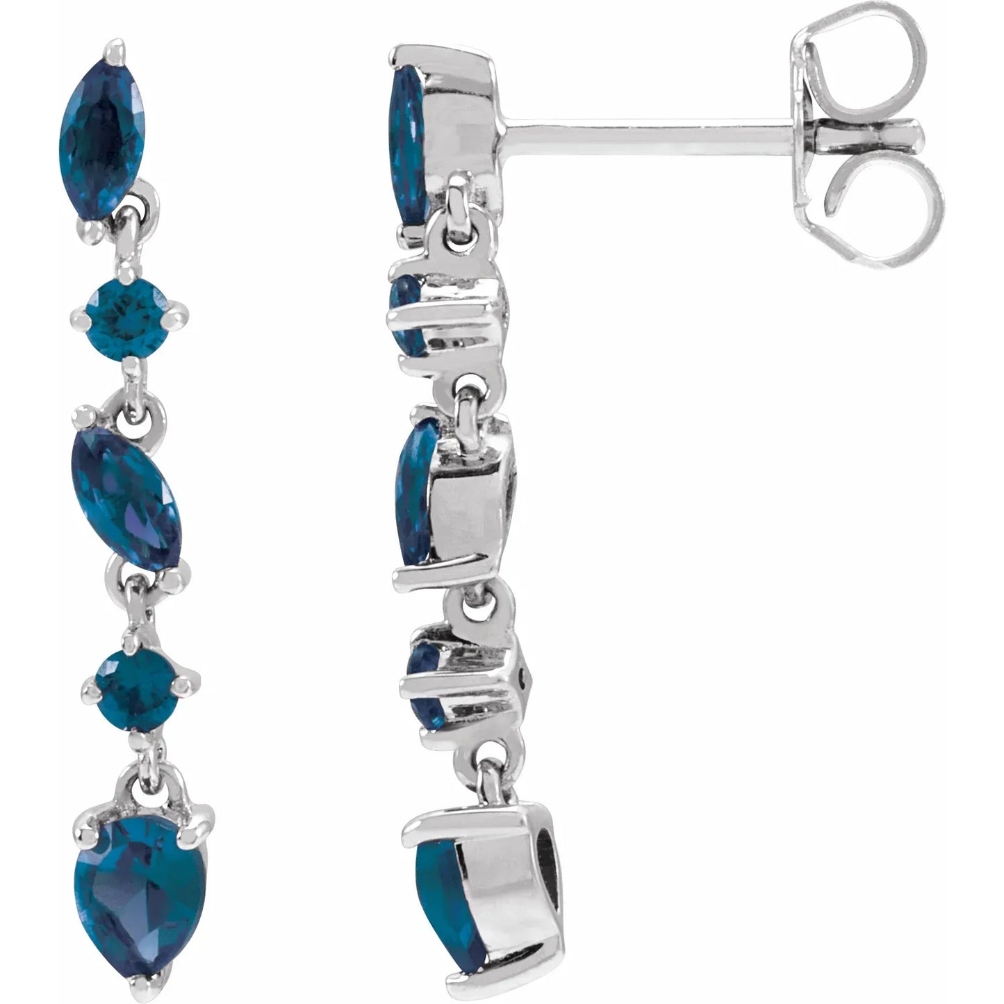14K Lab-Grown Blue Sapphire Earrings