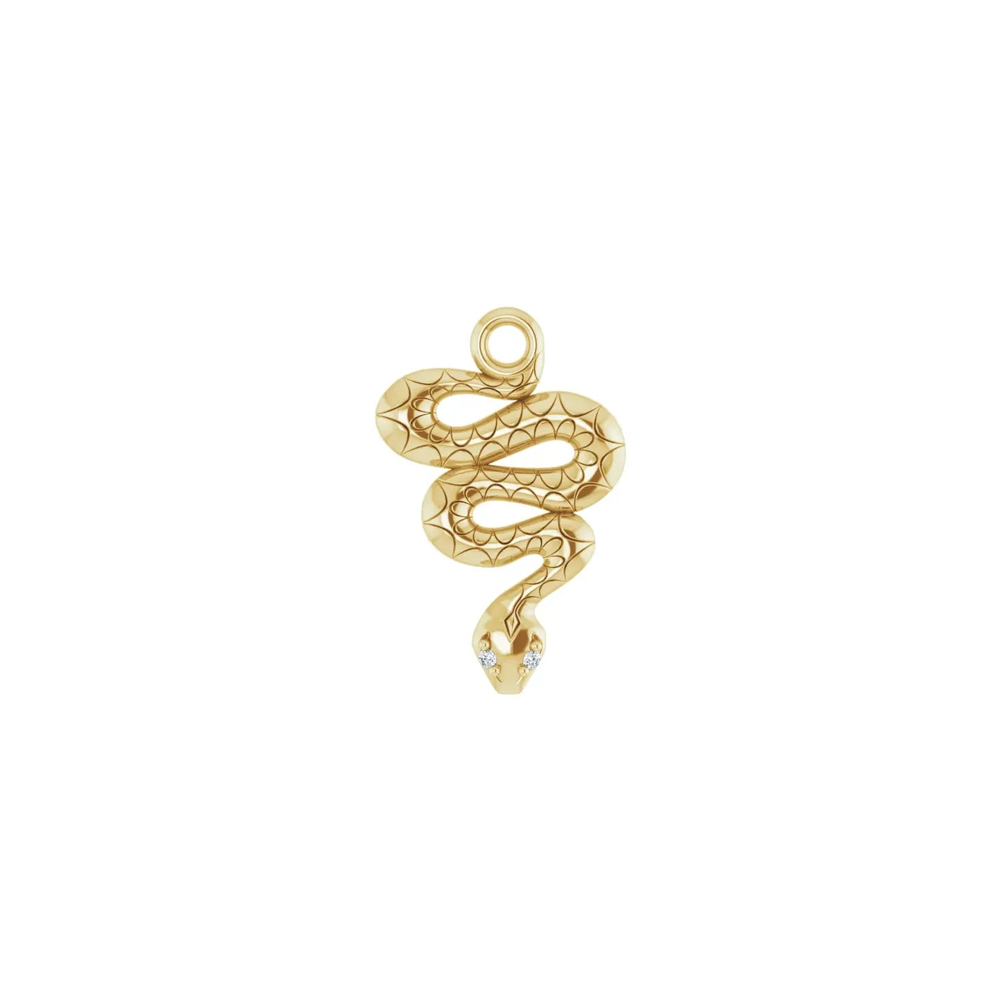 14K .005 CTW Natural Diamond Snake Dangle