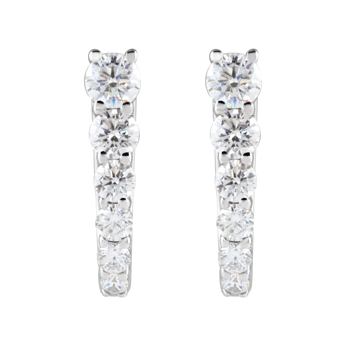 14K 1/2 CTW Diamond Hoop Earrings