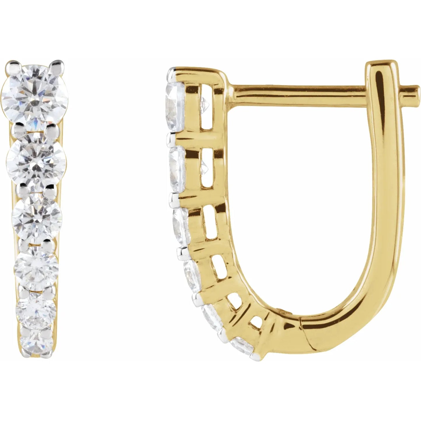14K 1/2 CTW Diamond Hoop Earrings