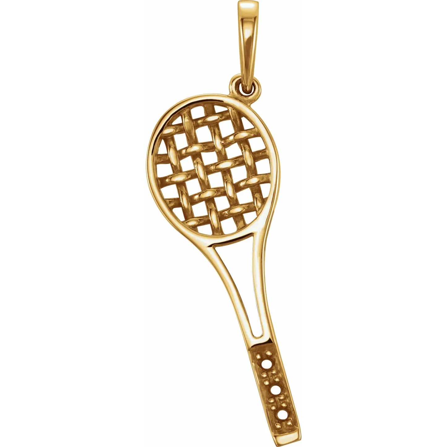 14K 1mm Round Tennis Racquet
