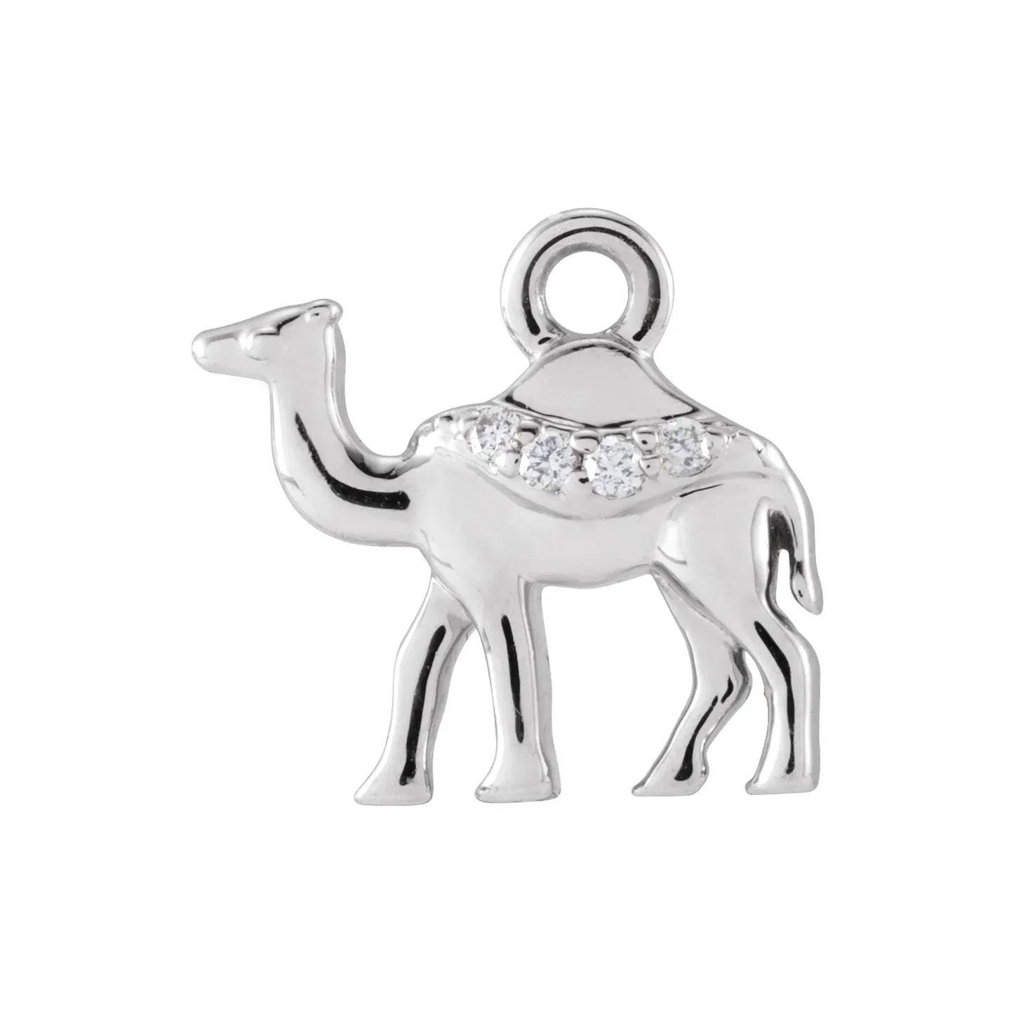 14K .015 CTW Natural Diamond Camel Dangle