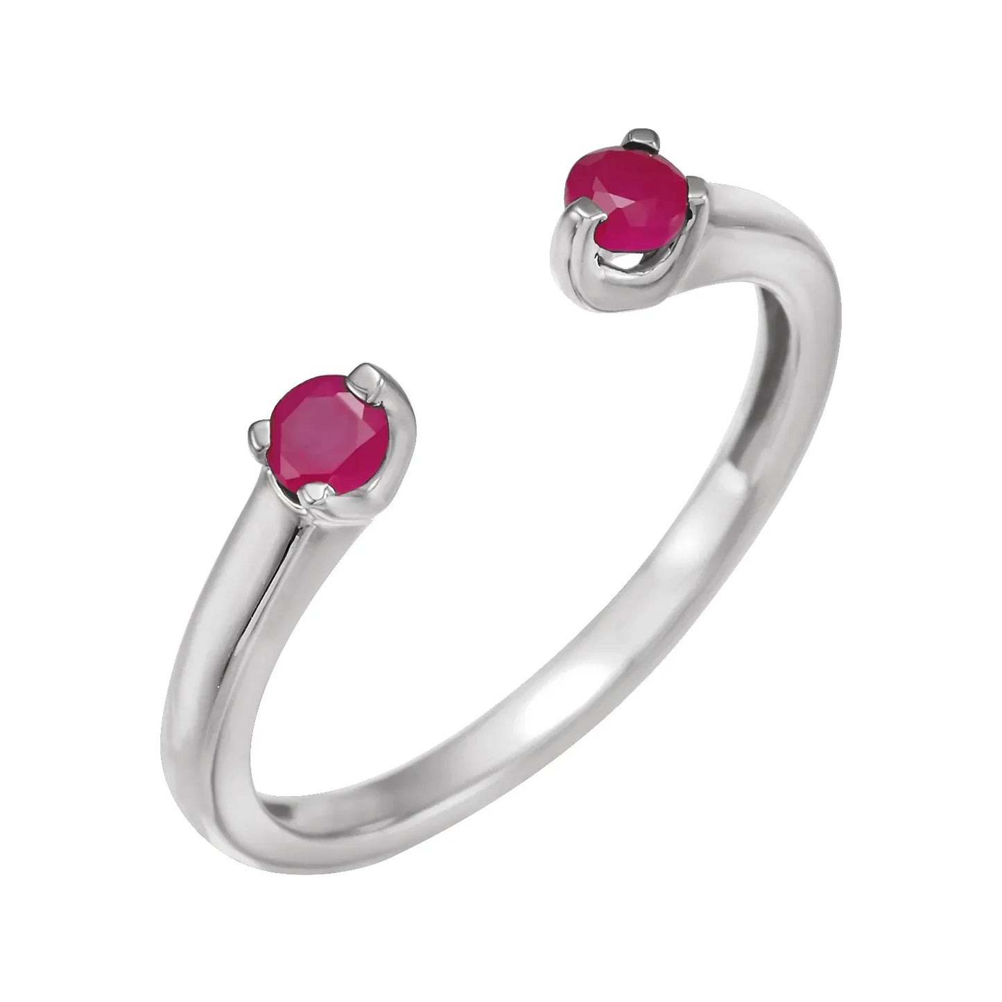 14K Natural Mozambique Garnet Negative Space Ring