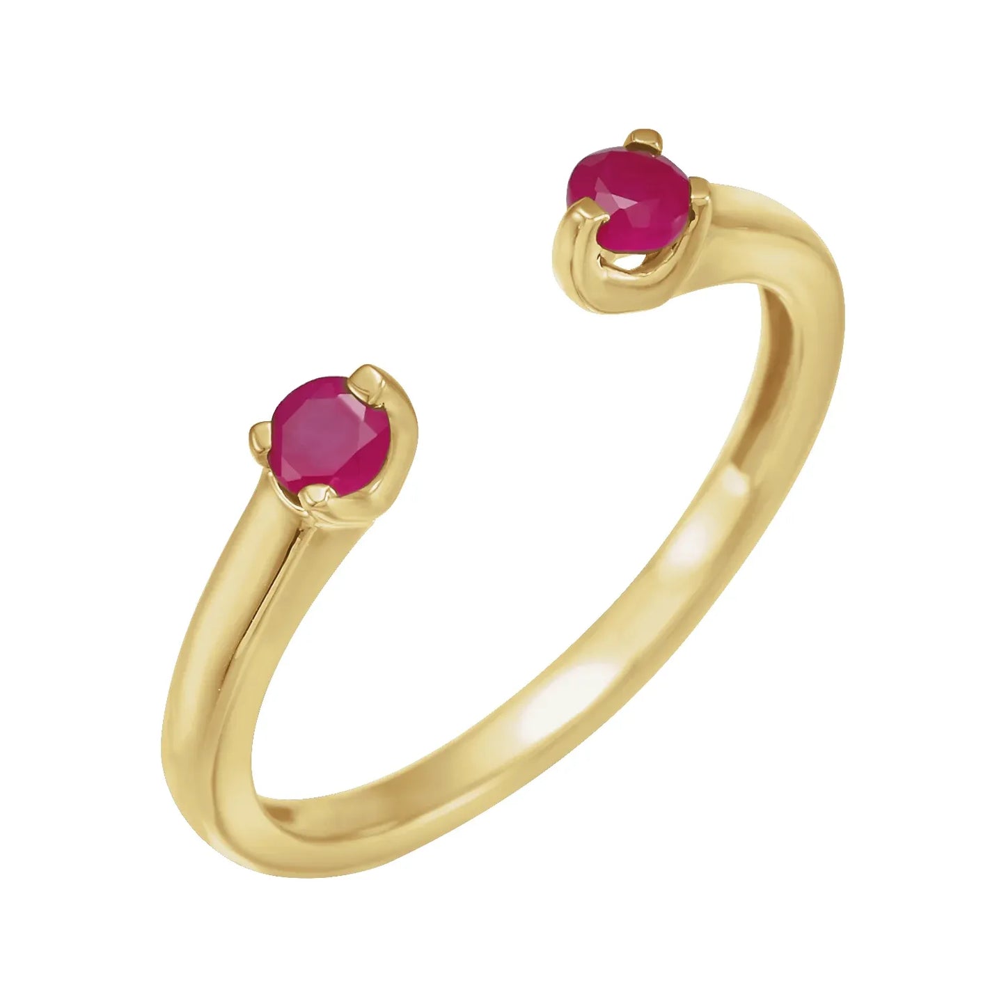 14K Natural Mozambique Garnet Negative Space Ring