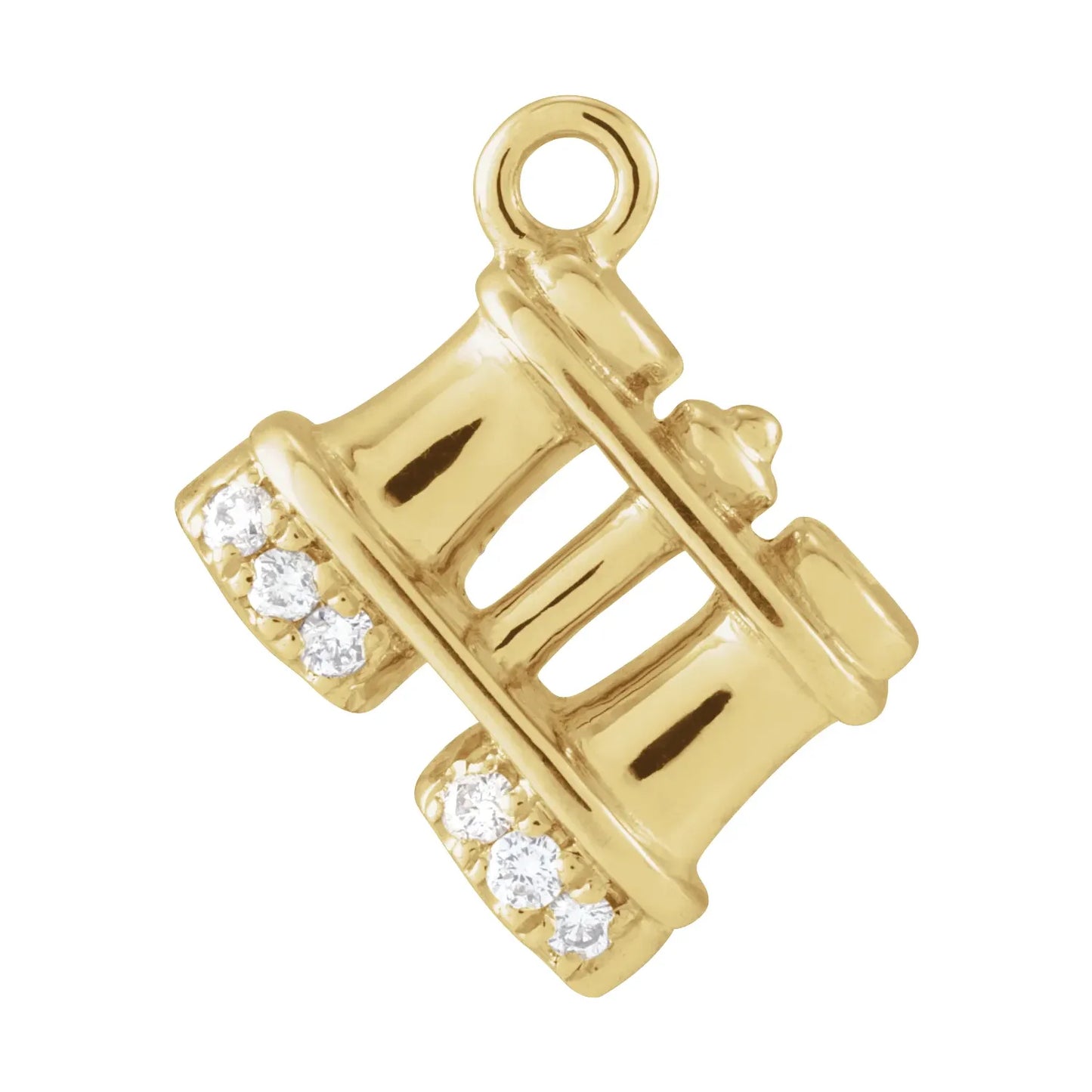 14K .03 CTW Natural Diamond Binoculars Dangle