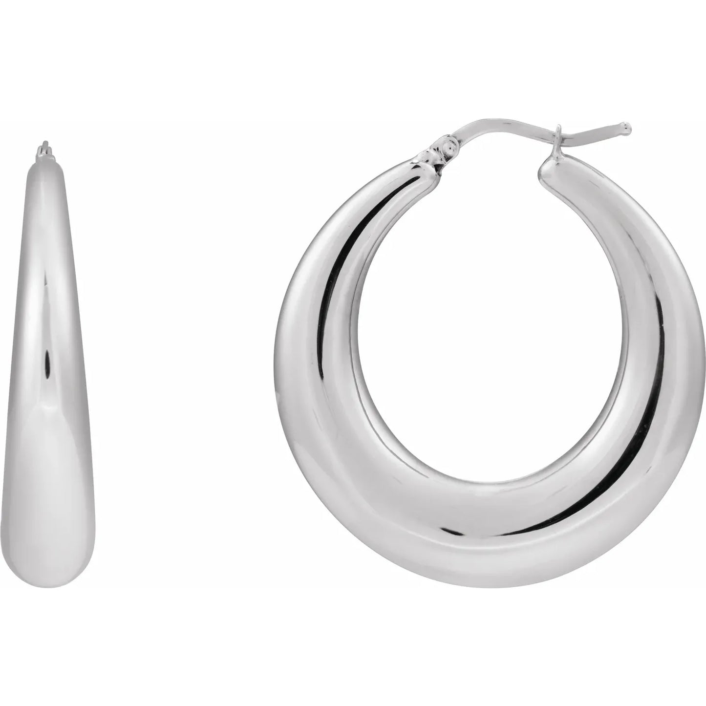 14K 37.2 mm Electroform Puffed Hoop Earrings