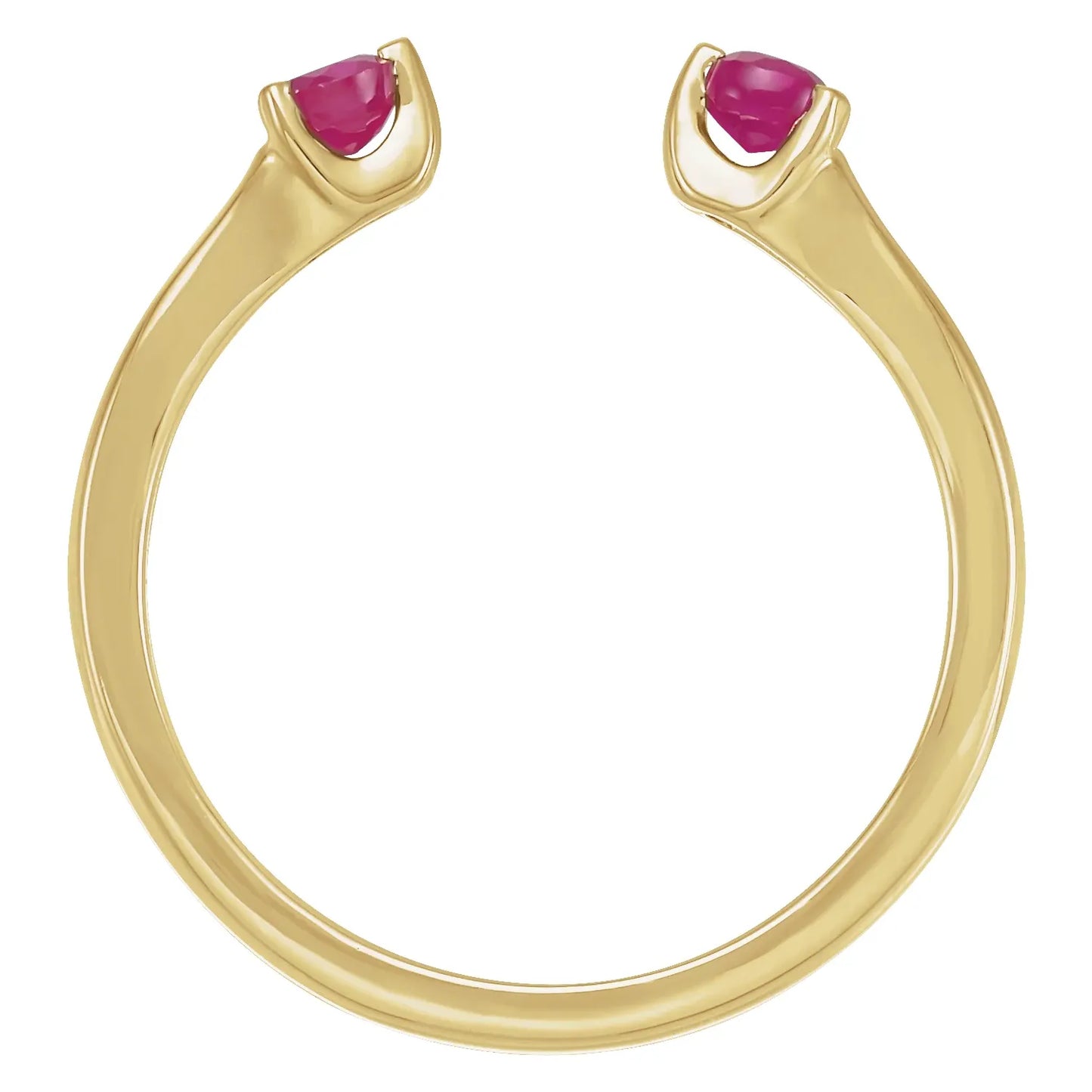14K Natural Ruby Negative Space Ring