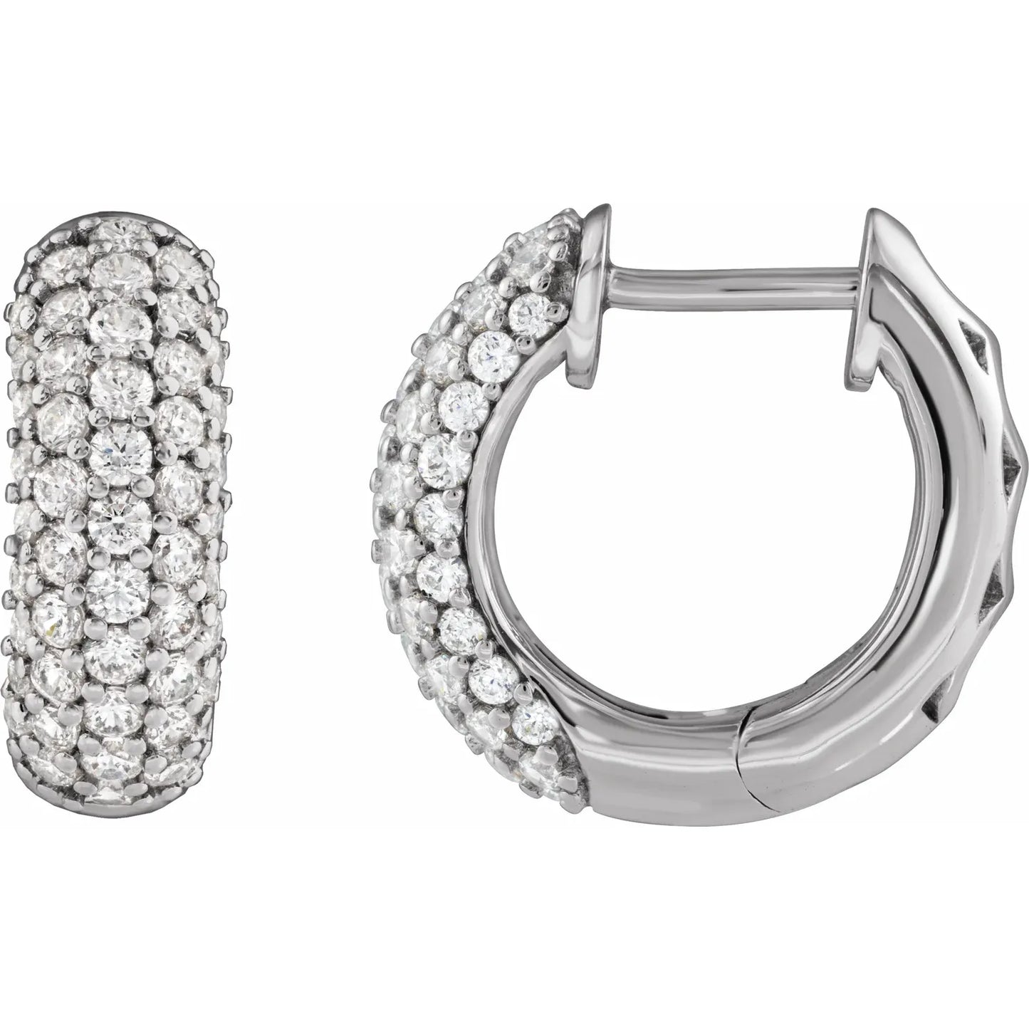 14K 1/2 CTW Lab-Grown Diamond Hoop Earrings