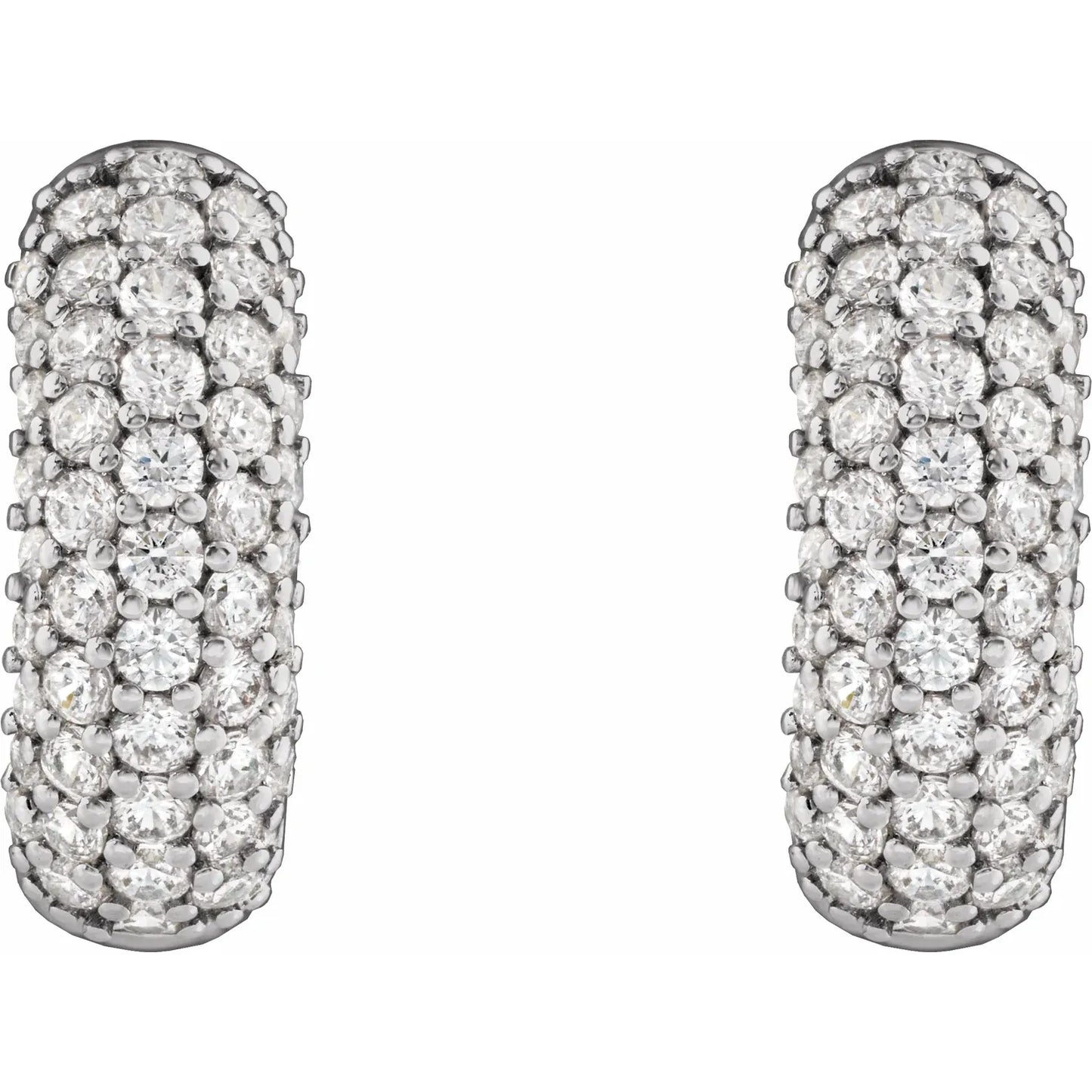 14K 1/2 CTW Lab-Grown Diamond Hoop Earrings