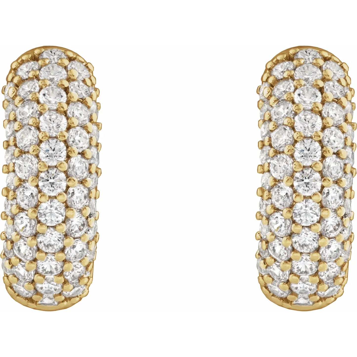 14K 1/2 CTW Lab-Grown Diamond Hoop Earrings