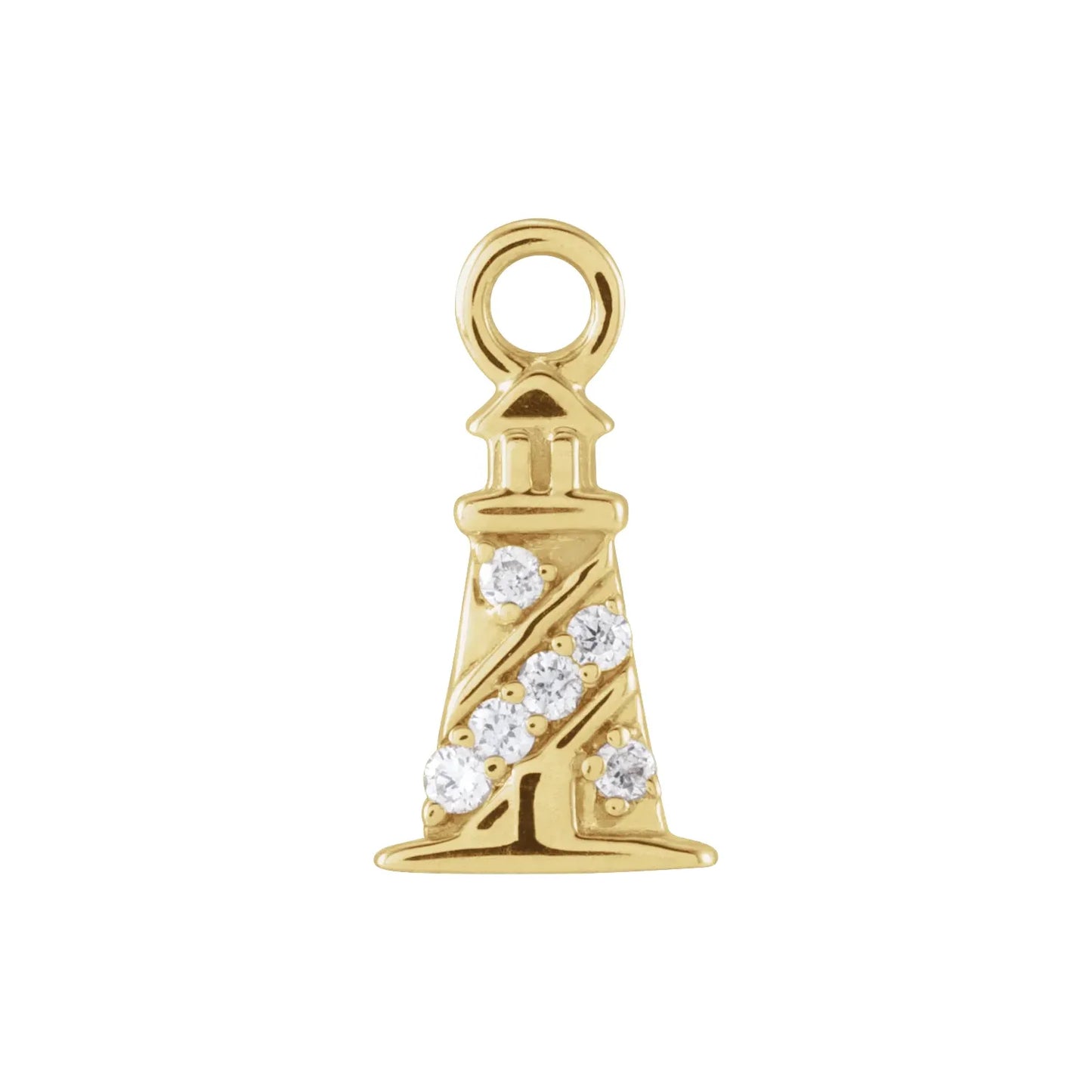14K .02 CTW Natural Diamond Lighthouse Dangle