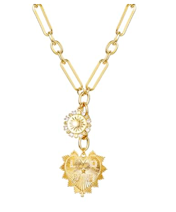 Heart Charm-Lariat Necklace