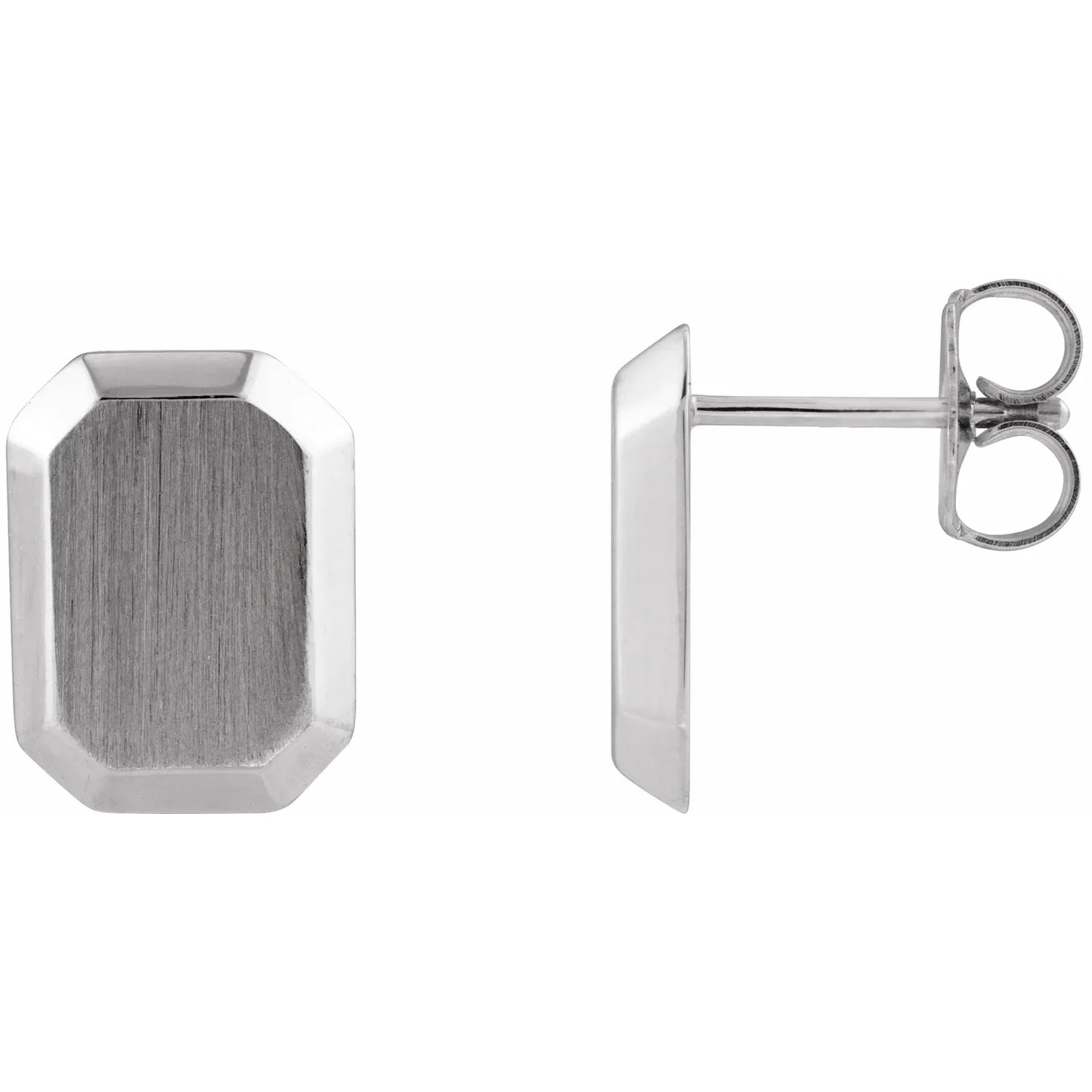 14K Engravable Geometric Stud Earrings