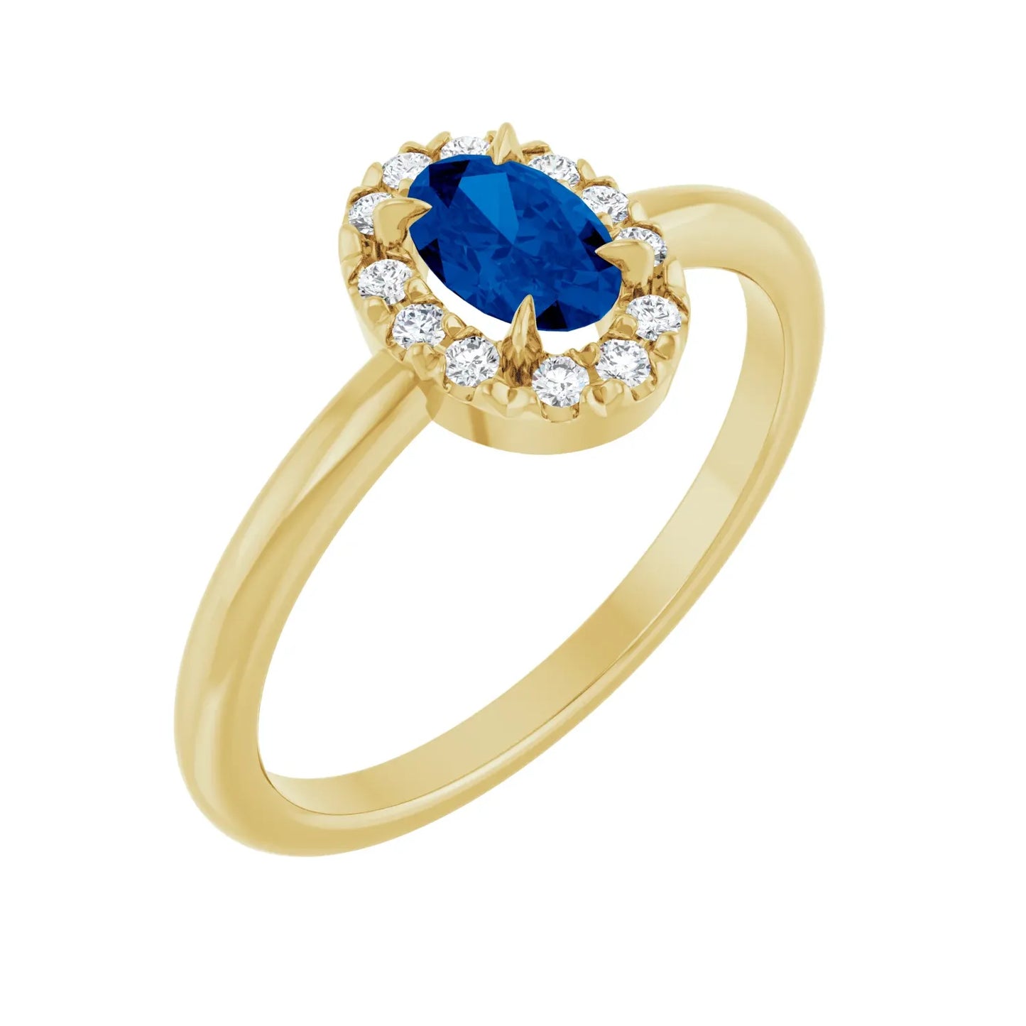 14K French-Set Halo-Style Ring