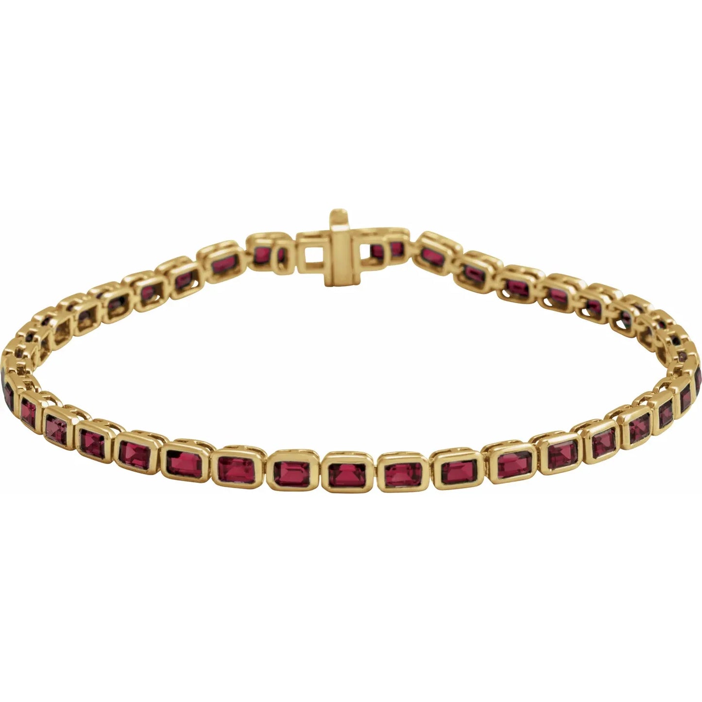 14K Natural Mozambique Garnet Line 7" Bracelet