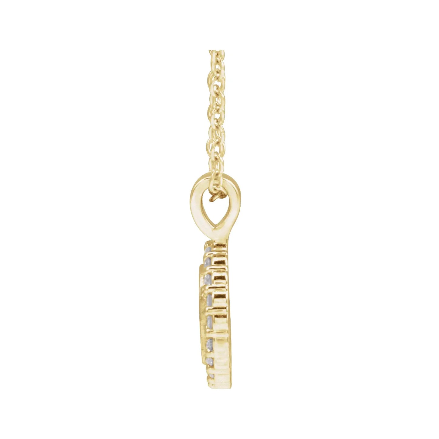 14K 1/8 CTW Natural Diamond Engravable 16-18" Necklace
