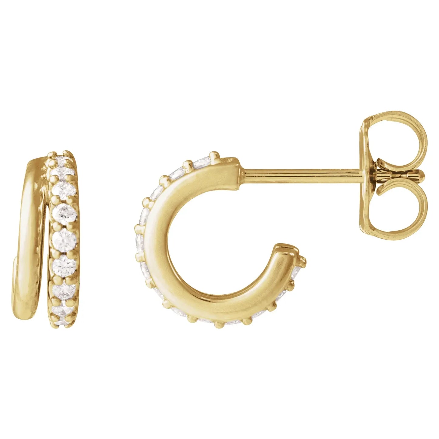 14K 1/6 CTW Natural Diamond Hoop Earrings