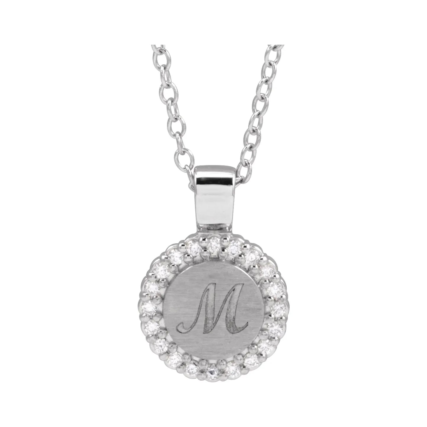 14K 1/8 CTW Natural Diamond Engravable 16-18" Necklace