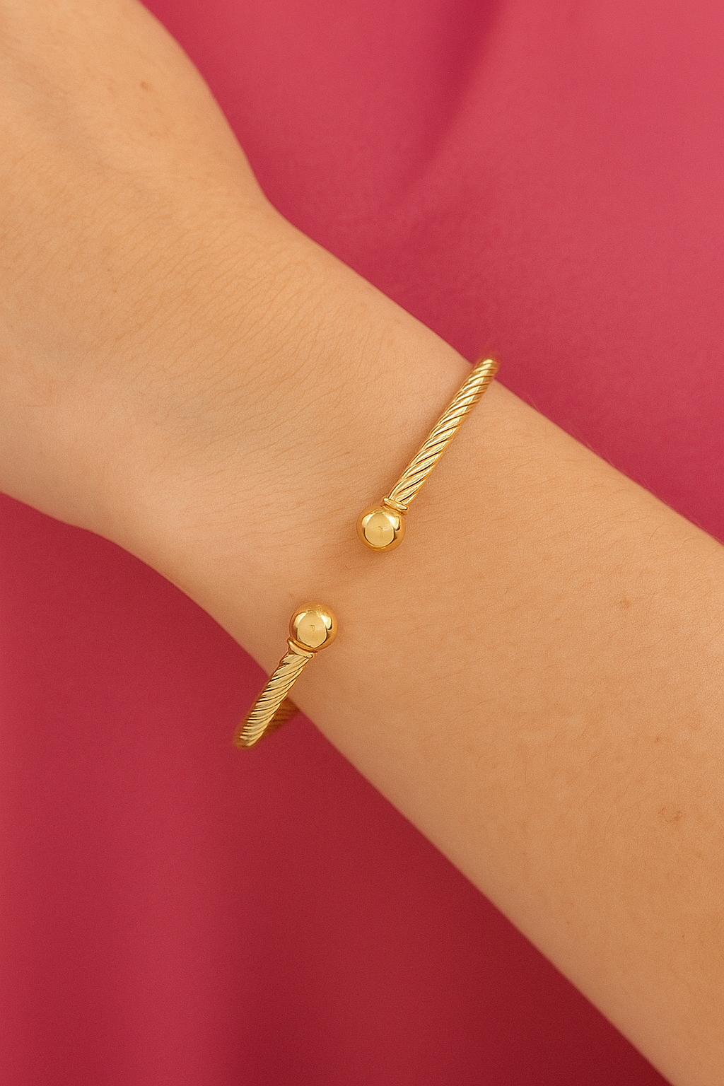14K Yellow Gold-Filled 3 mm Cuff 6 7/10" Bracelet