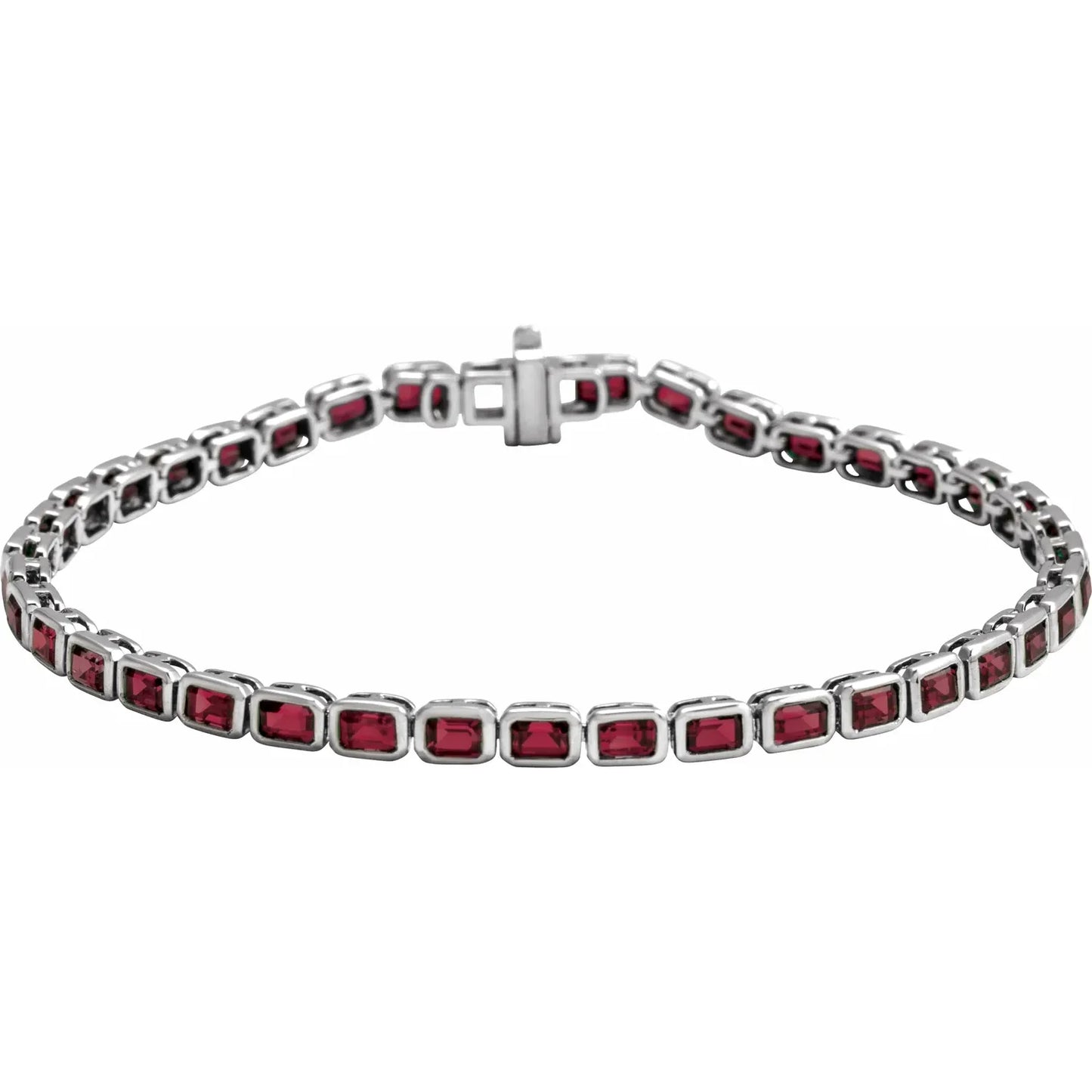 14K Natural Mozambique Garnet Line 7" Bracelet