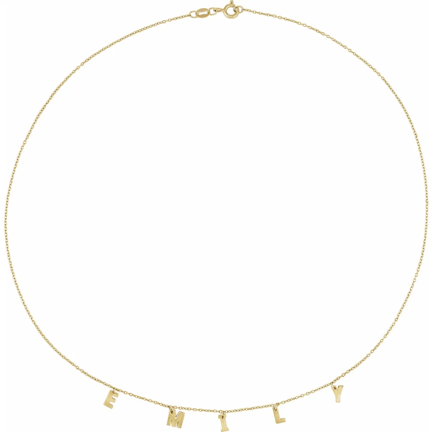 14K Personalized Letters Initial Necklace