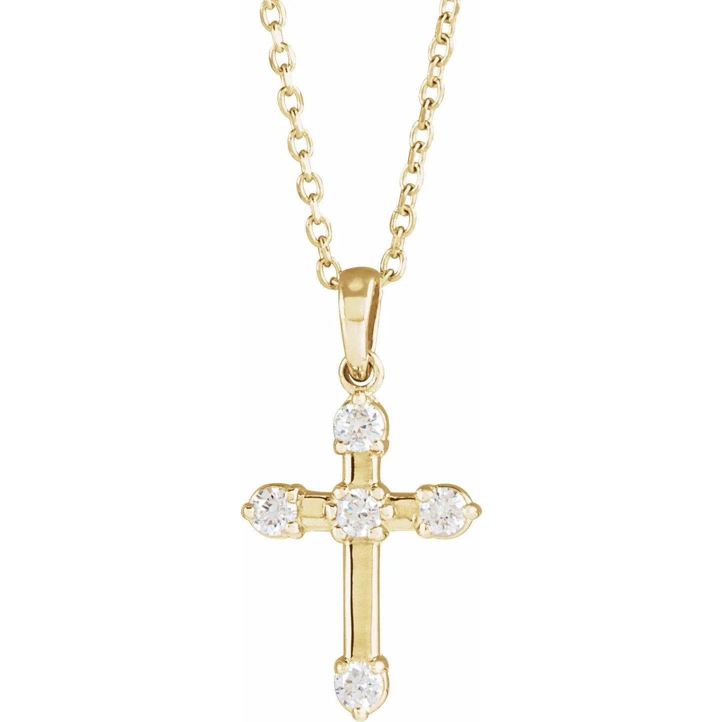 14K 1/6 CTW Natural Diamond Cross Necklace