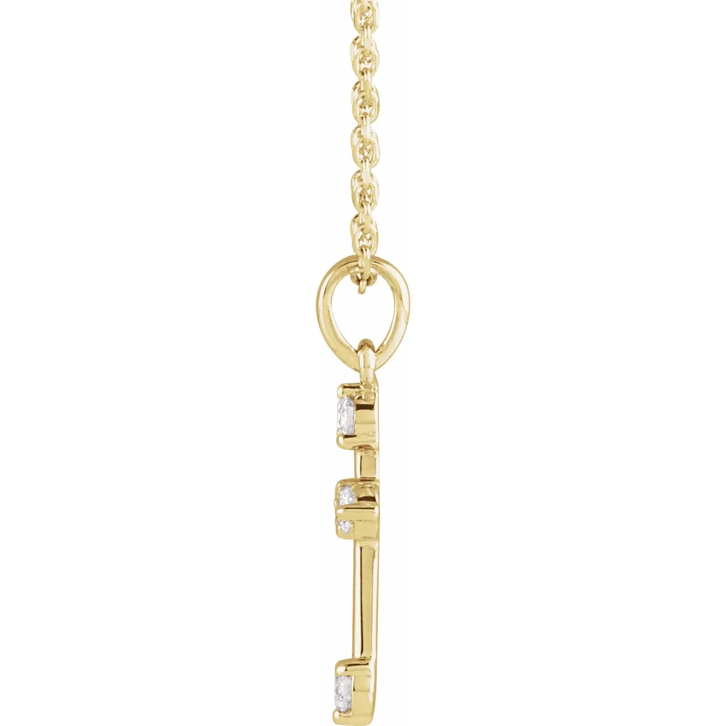 14K 1/6 CTW Natural Diamond Cross Necklace