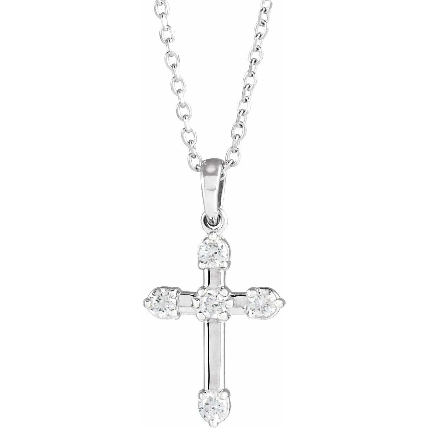 14K 1/6 CTW Natural Diamond Cross Necklace