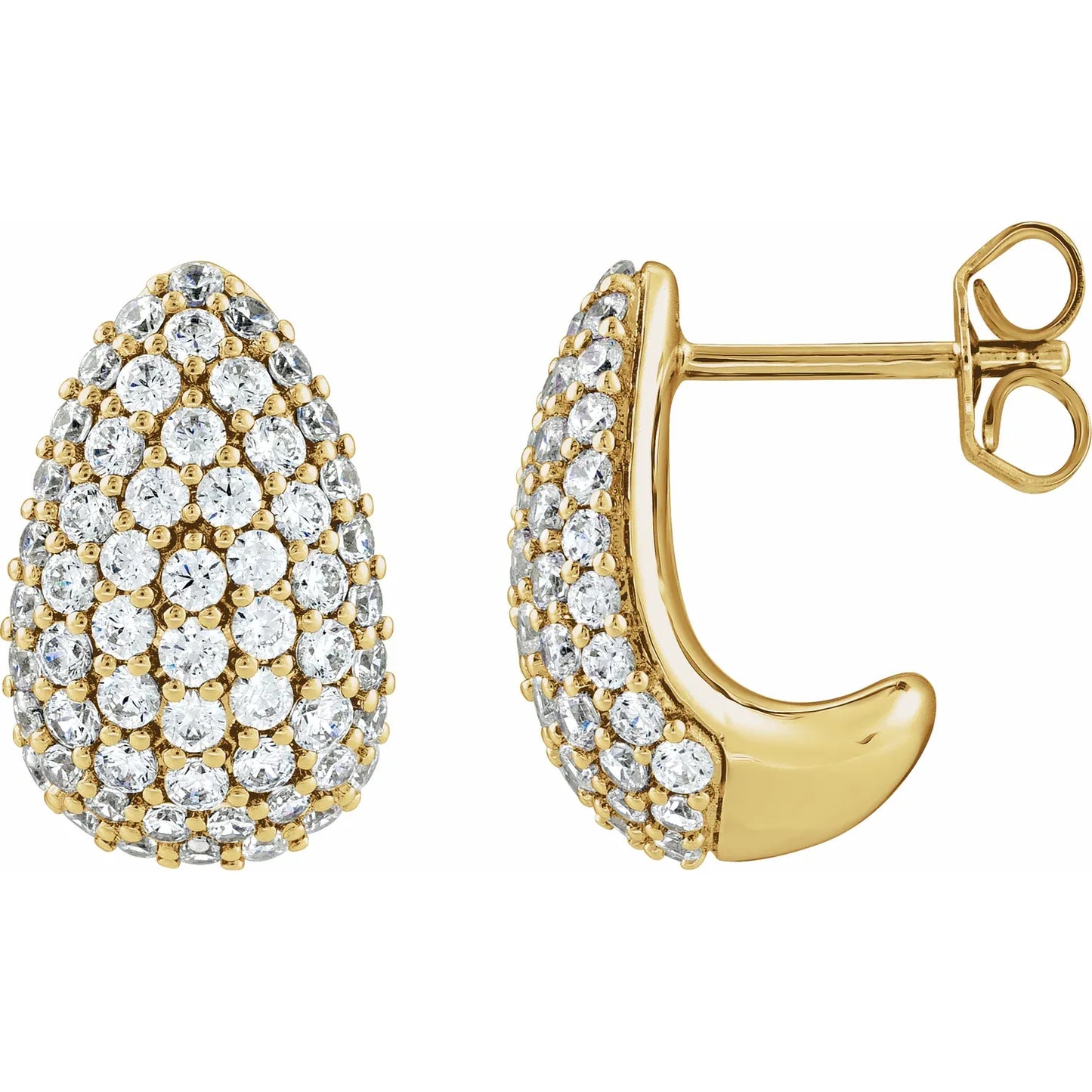 14K Teardrop Stud Earrings