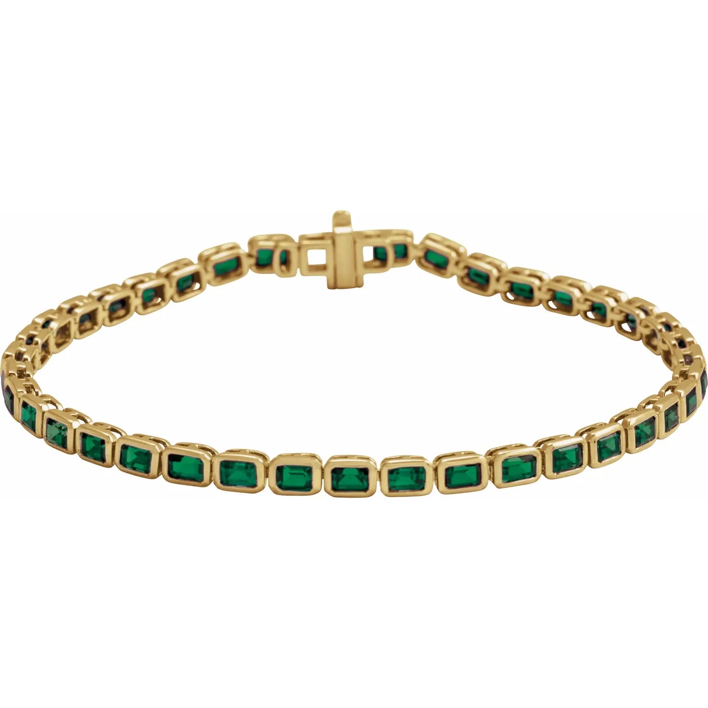 14K Yellow Natural Tsavorite Garnet Line 7" Bracelet