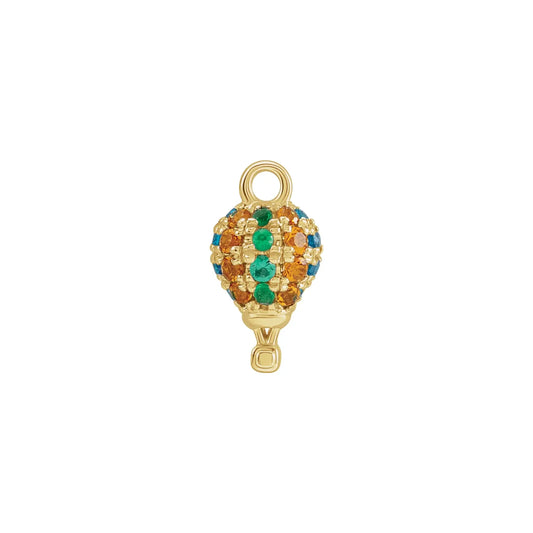 14K Natural Multi-Gemstone Hot Air Balloon Dangle