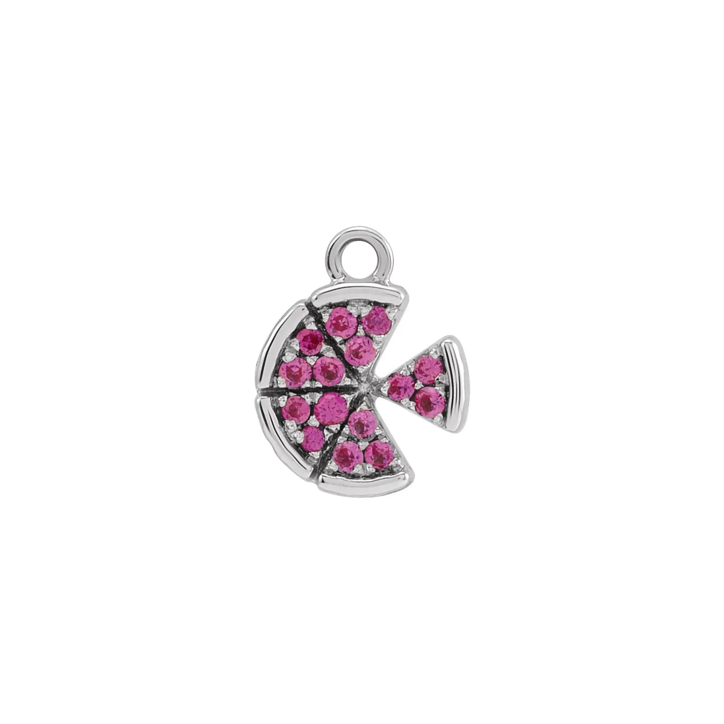 14K Natural Ruby Pizza Dangle