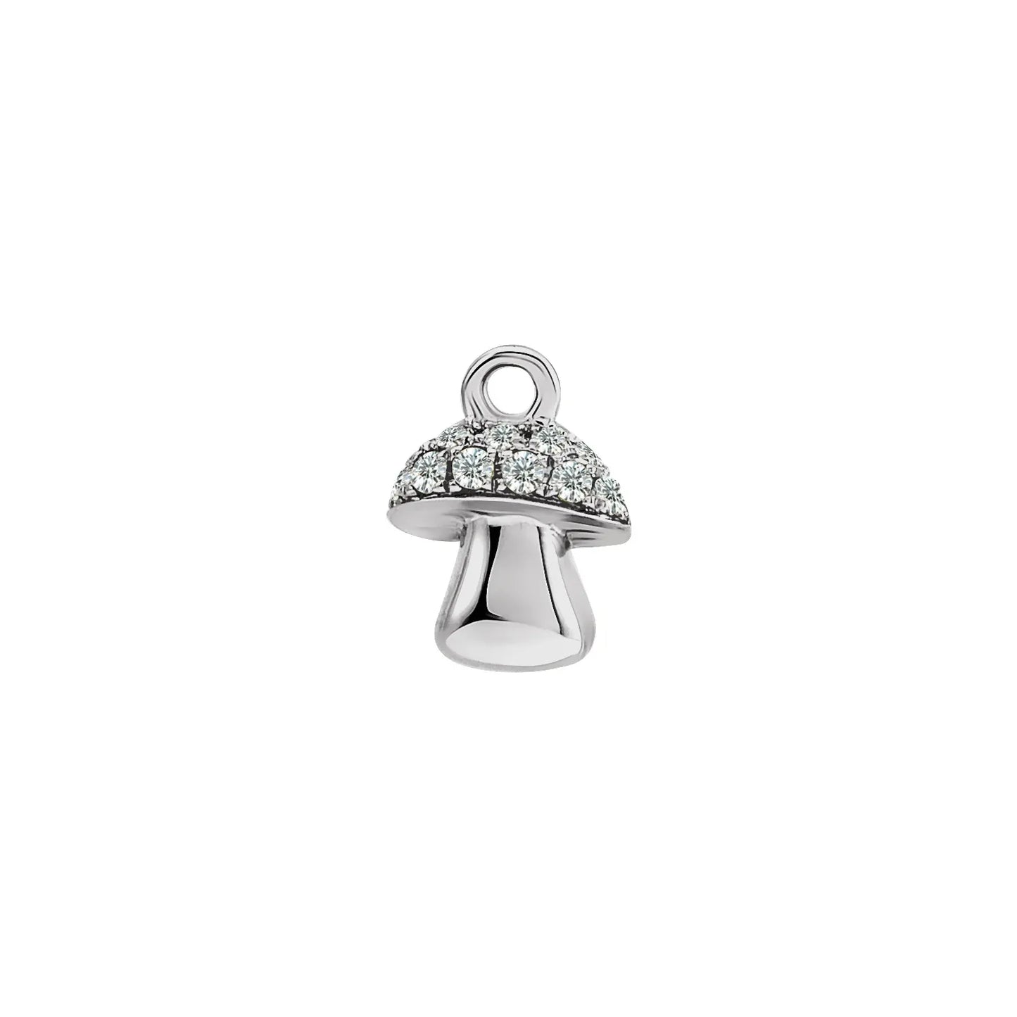 14K .06 CTW Natural Diamond Mushroom Dangle