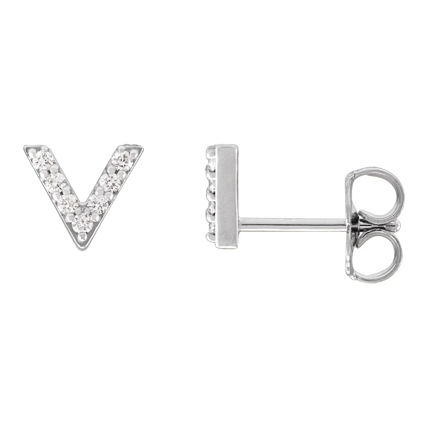 14K 1/10 CTW Natural Diamond V Earrings